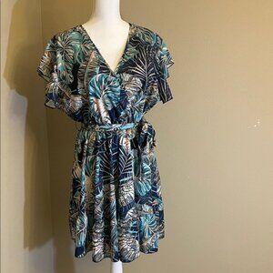 Tropical Leaf Print Dress